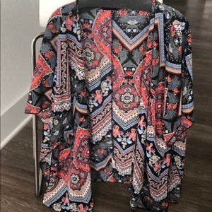 Tunic cover up. Paisley and flowers.